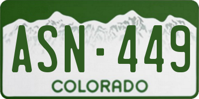 CO license plate ASN449