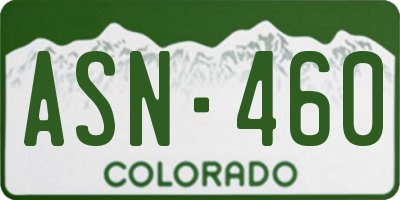CO license plate ASN460
