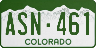 CO license plate ASN461