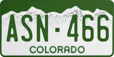 CO license plate ASN466