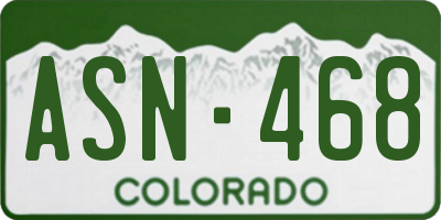 CO license plate ASN468