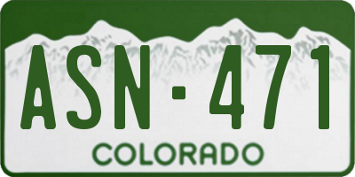 CO license plate ASN471