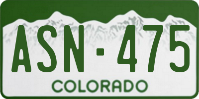 CO license plate ASN475