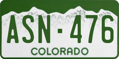 CO license plate ASN476
