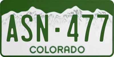 CO license plate ASN477