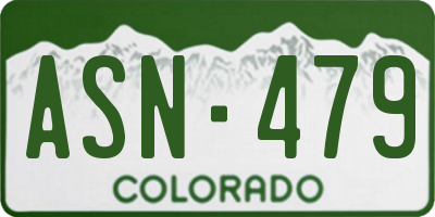 CO license plate ASN479