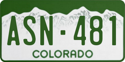 CO license plate ASN481