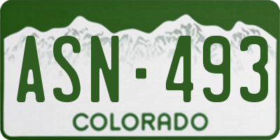 CO license plate ASN493