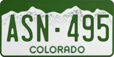CO license plate ASN495