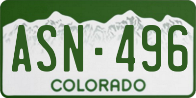 CO license plate ASN496