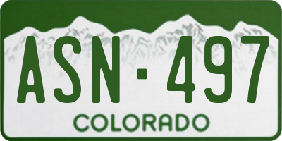 CO license plate ASN497