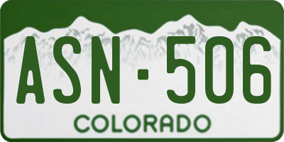 CO license plate ASN506