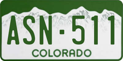 CO license plate ASN511