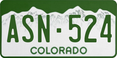 CO license plate ASN524