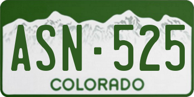 CO license plate ASN525