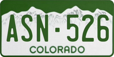 CO license plate ASN526