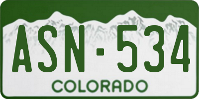 CO license plate ASN534