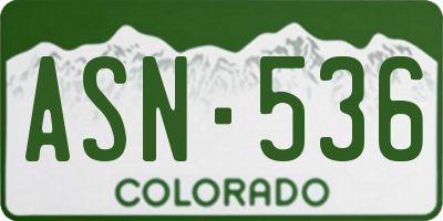 CO license plate ASN536