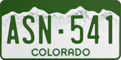 CO license plate ASN541