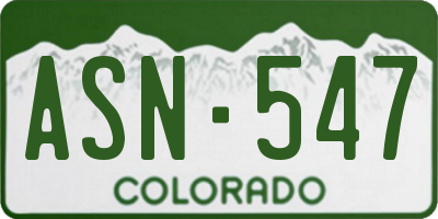 CO license plate ASN547