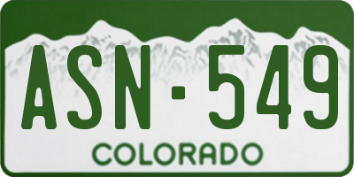 CO license plate ASN549
