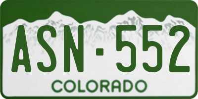CO license plate ASN552