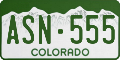 CO license plate ASN555