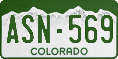 CO license plate ASN569