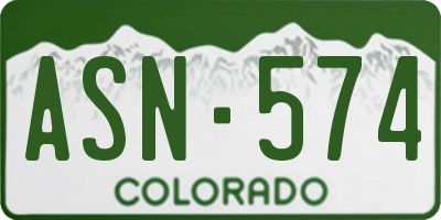 CO license plate ASN574