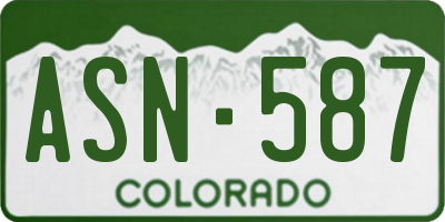 CO license plate ASN587