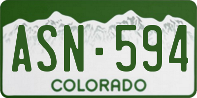 CO license plate ASN594