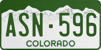CO license plate ASN596