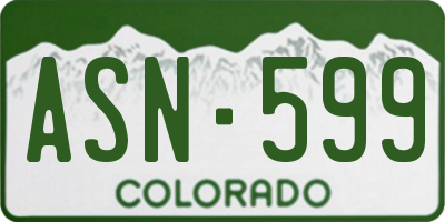 CO license plate ASN599