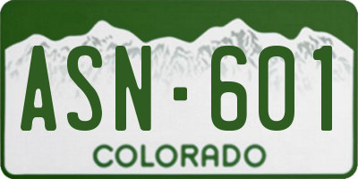 CO license plate ASN601