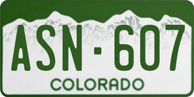 CO license plate ASN607