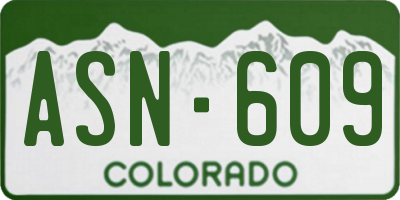 CO license plate ASN609