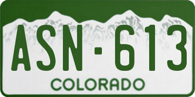 CO license plate ASN613