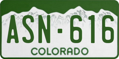 CO license plate ASN616