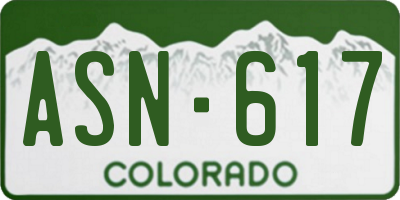 CO license plate ASN617