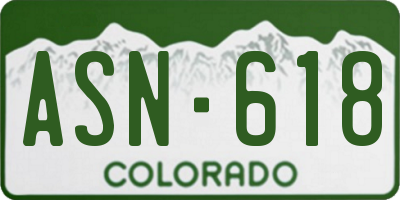 CO license plate ASN618