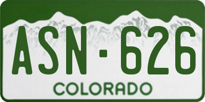 CO license plate ASN626
