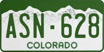 CO license plate ASN628
