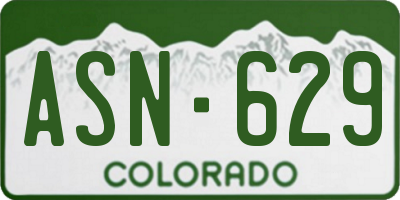 CO license plate ASN629