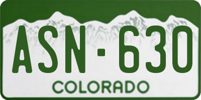 CO license plate ASN630