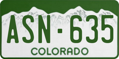 CO license plate ASN635