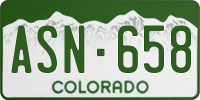 CO license plate ASN658
