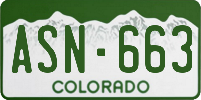 CO license plate ASN663