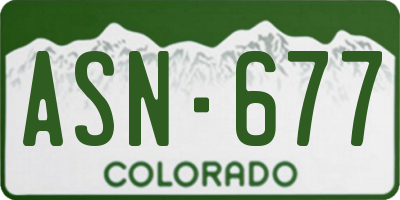 CO license plate ASN677