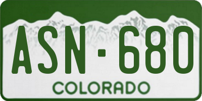 CO license plate ASN680