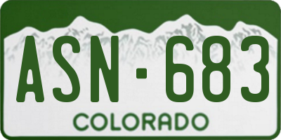 CO license plate ASN683